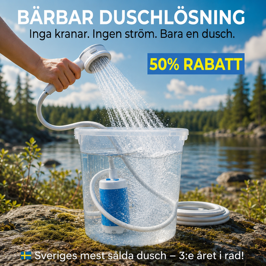 Portabel Campingdusch - Pump, Slang & Munstycke